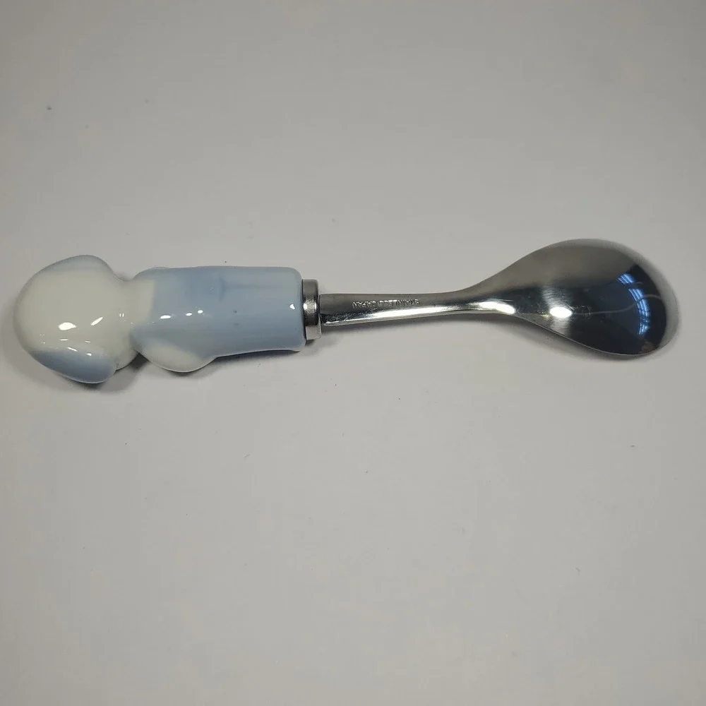 Vintage Lillian Vernon Childs Puppy Dog Stainless Spoon Ceramic Handle Japan